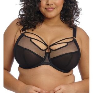 Elomi Bra Sachi Banded Plunge Black Size 38DDD